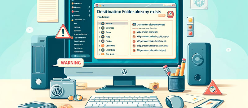 رفع گام به گام خطا Destination Folder Already Exists در وردپرس